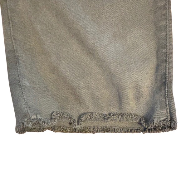 KUT from the Kloth Olive Green Crop Straight Leg Raw Hem Pants Size 6 - Picture 4 of 8